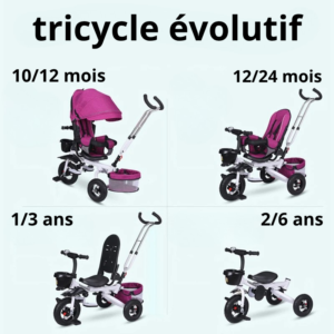 poussette tricycle évolutif de 9 mois à 6 ans